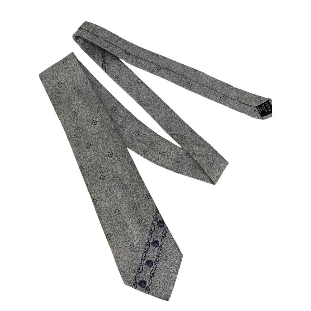 Mens Vintage Gianni Versace Neck Tie Grey Silk Medusa Logo Italy EUC 6836 - Picture 4 of 10